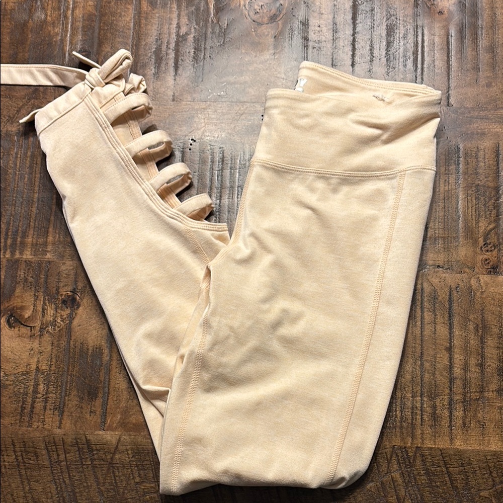 Like New JoyLab light peach Leggings with Side Tie Detail